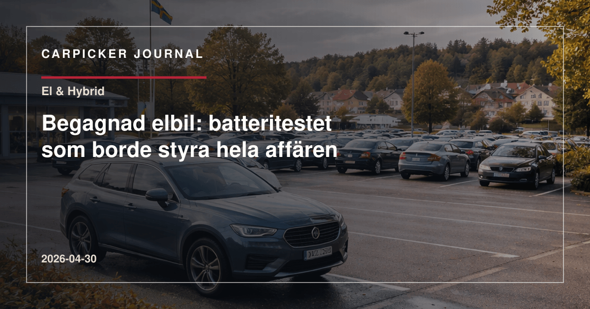 Begagnad elbil: batteritestet som borde styra hela affären