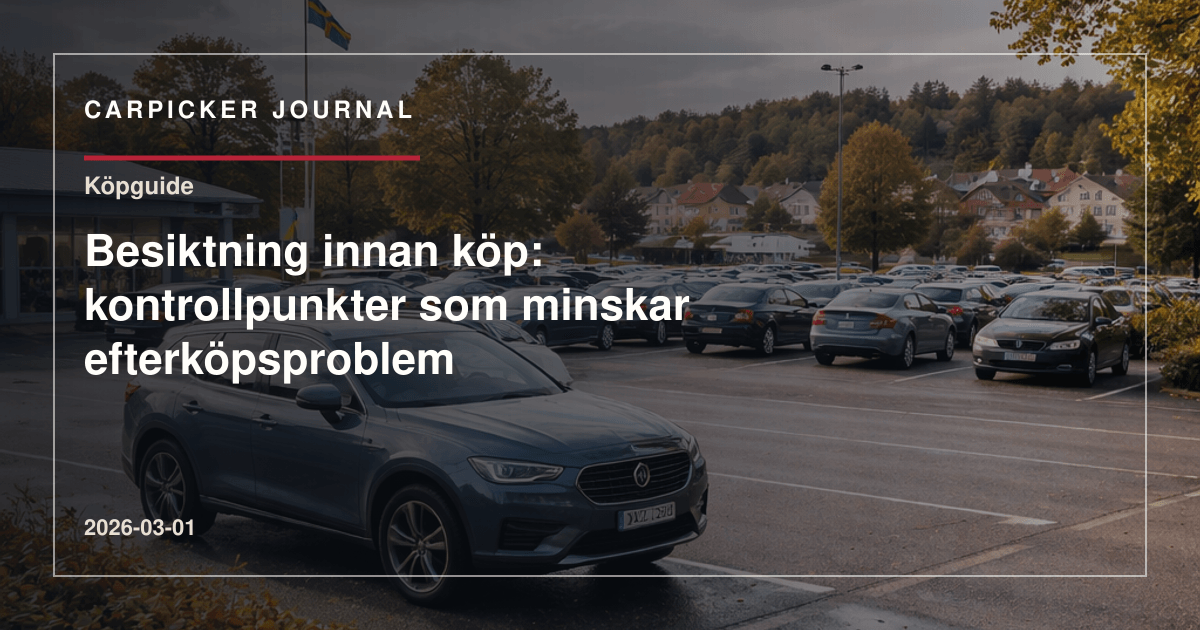 Besiktning innan köp: kontrollpunkter som minskar efterköpsproblem