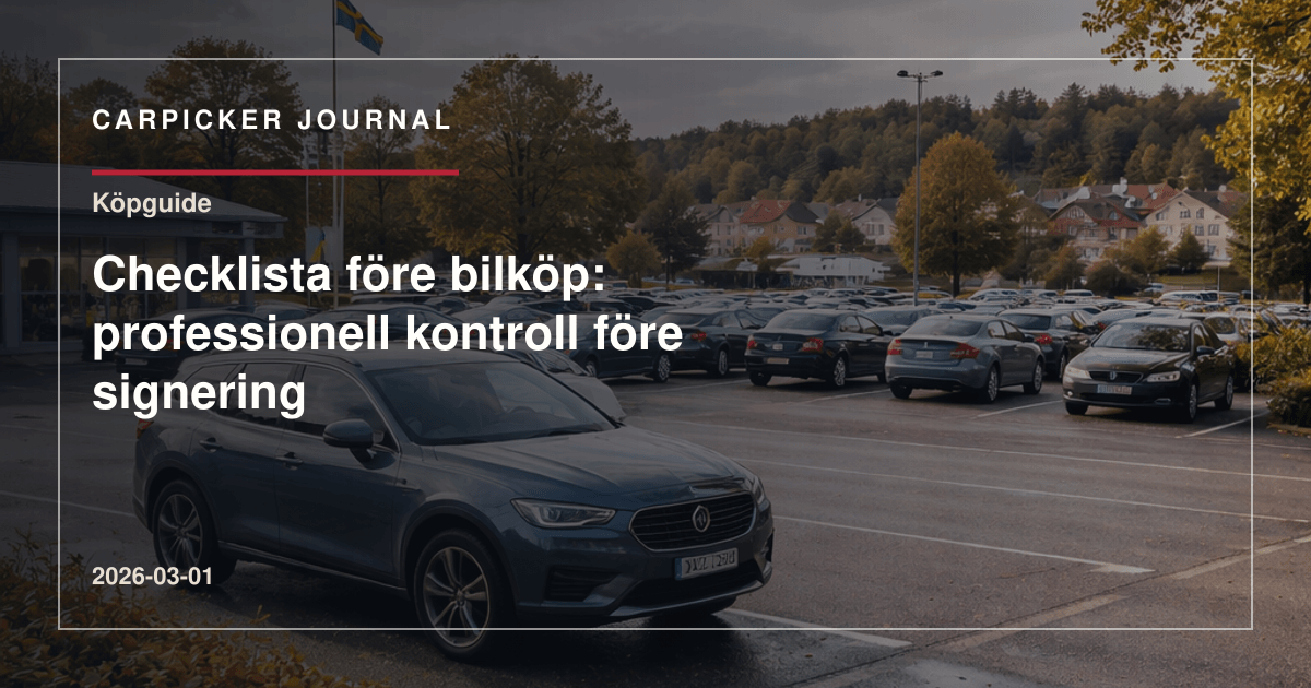 Checklista före bilköp: professionell kontroll före signering