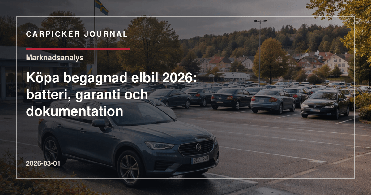 Köpa begagnad elbil 2026: batteri, garanti och dokumentation