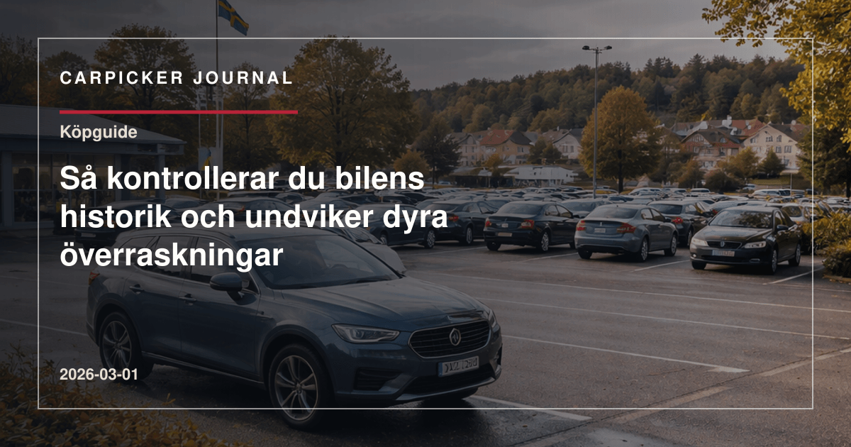 Så kontrollerar du bilens historik och undviker dyra överraskningar
