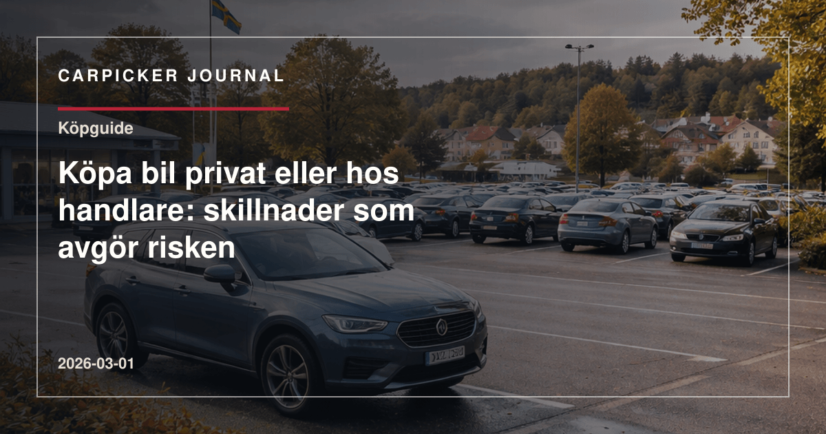 Köpa bil privat eller hos handlare: skillnader som avgör risken
