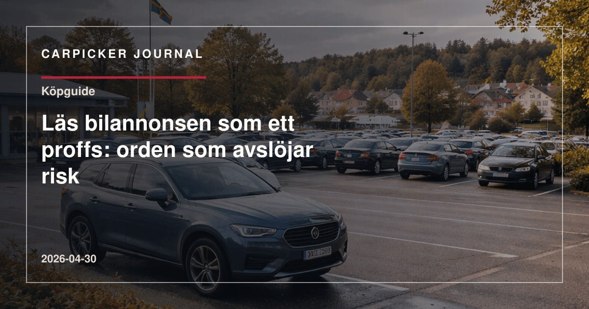 Läs bilannonsen som ett proffs: orden som avslöjar risk