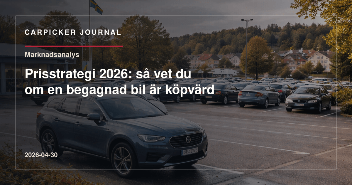 Prisstrategi 2026: så vet du om en begagnad bil är köpvärd