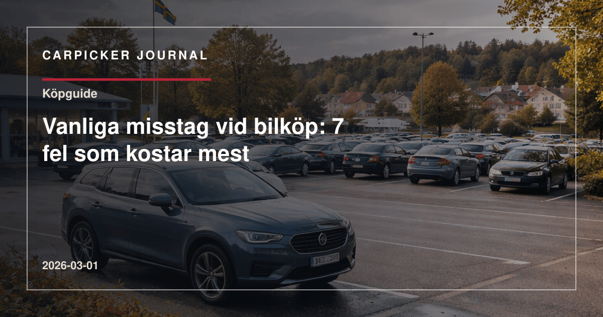 Vanliga misstag vid bilköp: 7 fel som kostar mest