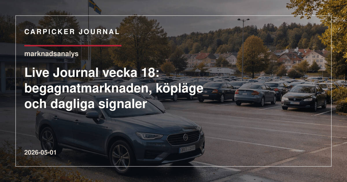 Live Journal vecka 18: begagnatmarknaden, köpläge och dagliga signaler